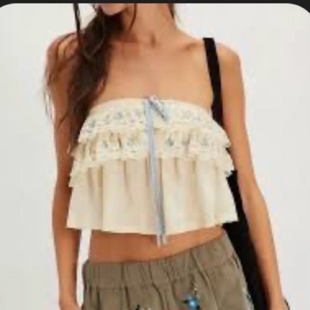 Free People Tailia embroidered Tube Top NWT SIZE M - Picture 4 of 10